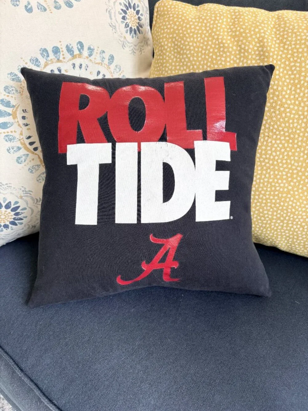 University of Alabama Roll tide reworked t-shirt throw pillow cover dorm decor